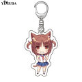 Cute Fashion Game Anime Nekopara Keychain Chocolate Vanilla La Soleil Cake Acrylic Key Chain School Bag Pendant Fans Collection. 