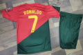 Kids football kit ronaldo Portugal full kit jersey with shorts for boys. 
