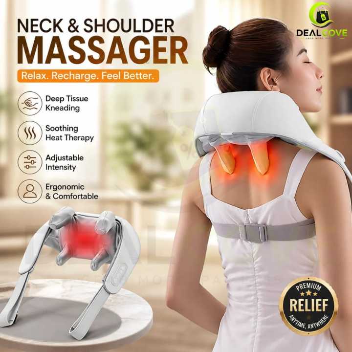 Neck Massager – Neck and Shoulder Massager With Heat & Vibration ...