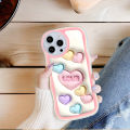 FELMYST Case For Realme C21 Hot Ins Cute Love Heart Mobile Phone Casing Shockproof Soft Back Cover for Girl. 
