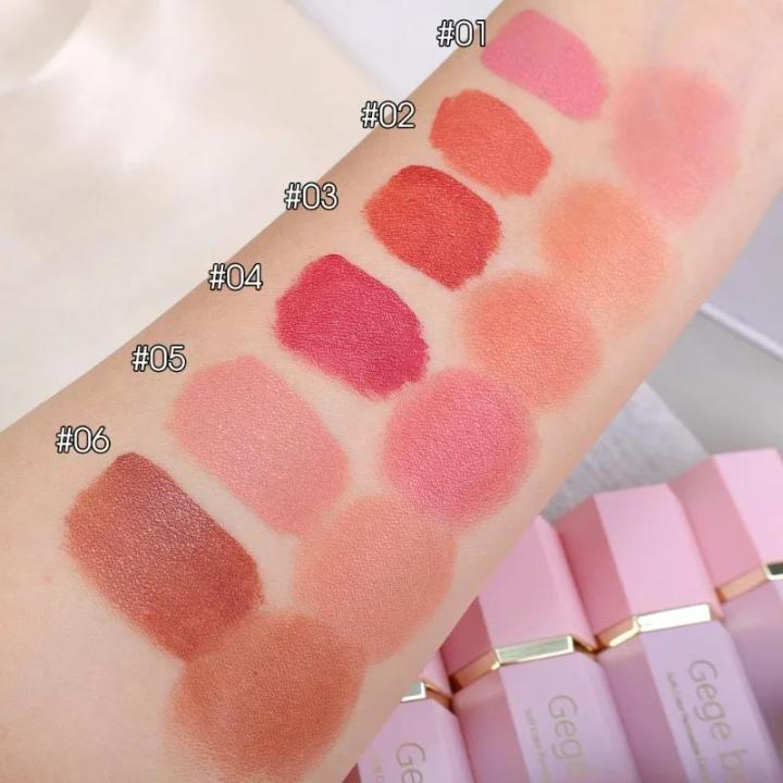 BataBata%206%20Color%20Sponge%20Head%20Liquid%20Cheek%20Blush%20Stick%20Waterproof%20Multi-purpose%20Silky%20Eyes%20Lips%20Blusher%20Gel%20Cream%20Facial%20Makeup%20Pigment%20-%20Image%202