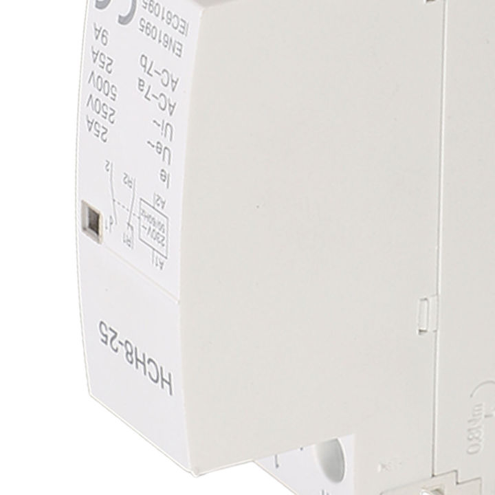 Contactor 2P Easy Installation ABS Safe Low Noise 250V Electrical AC Contactor 35mm DIN Rail Installation 1NO1NC for Household