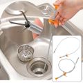 90 cm Sink Wire Cleaning Hook,Metal Flexible Wire Brush,Spring Pipe Dredging Tool, Hand Kitchen Sink Cleaning Tool ,Six Star Sewer Dredging Device,Flexible Grabber Claw Pick Up Reacher Tool Home Sink, Drains, Toilet. 