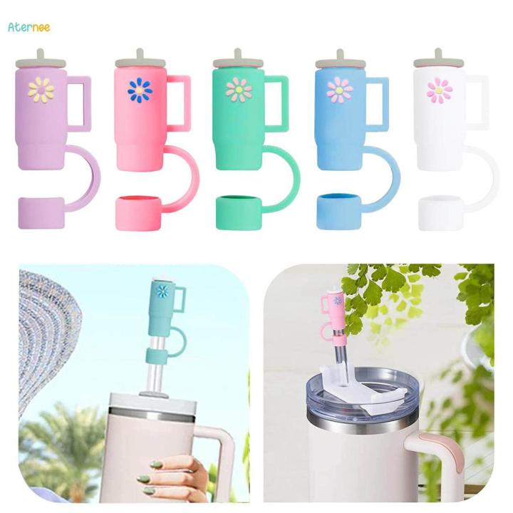 5Pcs Straw Cover Caps Silicone Splashproof Dustproof Leakproof Fits 10mm Straws Airtight Seal Decorating Straw Tip Covers Drinking Dust Caps