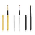 black-Gold Silver Metal Handle Lip Gloss Makeup Brush Portable Retractable Adjustable Lipstick Brush With Protect Cosmetic Tool. 