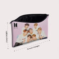 BTS Group Zipper Pouch For Army Fans Girls And Boys Multipurpose School Case. 