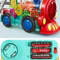 360-degree Transparent Electric Train Model Boys Educational Gear Music Light Children Toy Car Interactive Parent-child Game. 