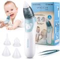VANCOCON Nasal Aspirator, 2 in 1 Baby Nasal Aspirator & Ear Wax Remover, Electric Baby Nose Cleaner with 4 Silicone Nozzles for Newborns, Toddlers, Blue091. 