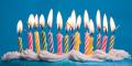 Small Multicolored Birthday Cake Candles- Pack of 10-Happy Birthday Candles. 