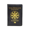 【happy one】HEQUN Brand Valhalla Passport Cover Black of The Slain Pu Holder Norse Mythology Travel Case Passport New. 