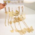 Kpop Gold Plated Silver Color Asymmetric Acrylic Pearl Butterfly Earring For Women Female Pendant Stud Earrings Kpop Jewelry Kit. 