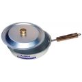 Frypan Silver Steel Frypans with Lid Fry Pan Silver Steel Frying Pan With Top Cover- Silver. 
