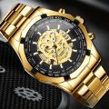 Men's Fashion Skull Watch, Luminous Skull Hollow Wrist Watch. 