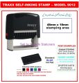 Traxx 9012 Customize Self-Inking Stamp Rubber stamp customized stamp with your own detail (Impression size 48 mm x 14 mm). 