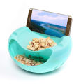 Double Layer Lazy Snack Bowl With Phone Holder. 