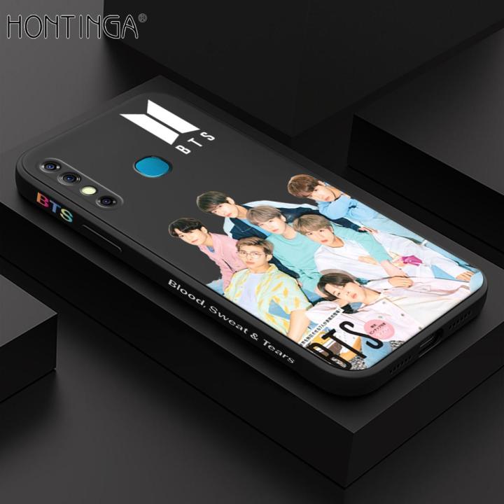 Hontinga for Infinix Hot 8 / Hot 8 Pro Back Cover Fashion Cool BTS Side Design Case Square Edge Liquid Silicone Phone Case