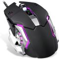 Wired Computer Gaming Mice, 6 Buttons for Desktop Laptop Mac PC Gaming Mouse, 4 Levels DPI 800-1600-2400-3200 with 4 Colors RGB Backlit, Ergonomic Design for Professional Gamers Use. 