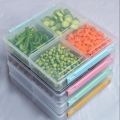4 Grid Airtight Freezer Box With Lid & Lock | Clear Storage Box | Frozen Food Fruit Organizer. 