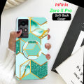 Infinix Zero X Pro Pouch Cover Marble And Pop Socket - Soft Case Cover. 