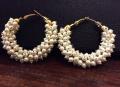 Beautiful Golden With White Pearls Gujra Hoop Earrings Jewellery For Women. 