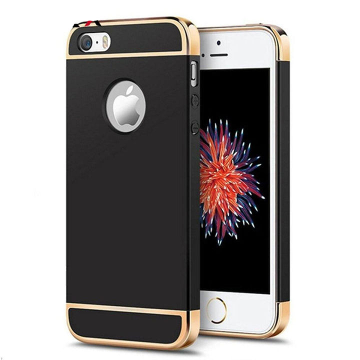 Apple iPhone 5, 5s Case 3 in 1 Hybrid Hard PC Ultra Light Anti-Shock Protective Cover with Electroplate Frame