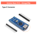 Arduino Nano V3.0 Micro and Type-C without USB Cable – Atmega328p Microcontroller Board Based CPU. 