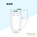 WILMAX ENGLAND Double Wall Thermo Glass Mug 250 ML. 