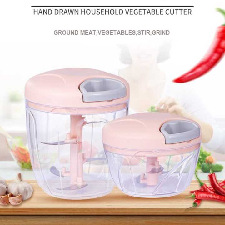 Multifunction Hand Pull Speedy Chopper Turbo Cutter Nicer Dicer Plus Vegetable Cutter/Chopper/Mincer/Mixer/Blender/Shredder to Chop Fruits Meat Onions/Nuts/Ginger/Herbs/Garlics