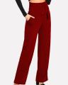 Maroon Tie Waist Culottes Pant for Women. 