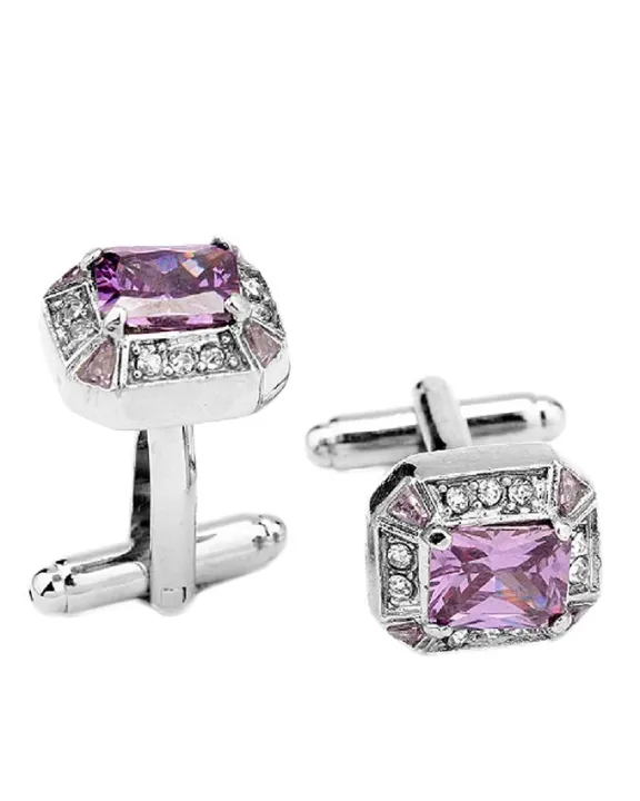 Diamond%20Cufflinks%20For%20Men%20-%20Purple%20-%20Image%203