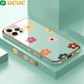 Free Lanyard of UCUC for iPhone 12 Pro Max Case INS Style Flower Luxury 6D Plating Soft Casing Silicone Ultra Thin Phone Cover. 
