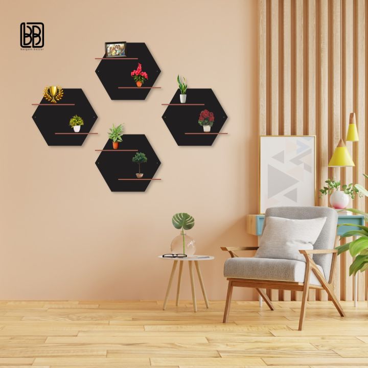 BB BARGAIN BAZZAR Decorative Wall Hanging, Wall Shelf, Wall Décor Ideas, Wooden Wall Shelves | The New Premium Wooden Wall Art I Wall Decor Art for bedroom I DIY Design Decoration Piece for Home Decor I Home Furniture l Home & Living Wall Decor Styles
