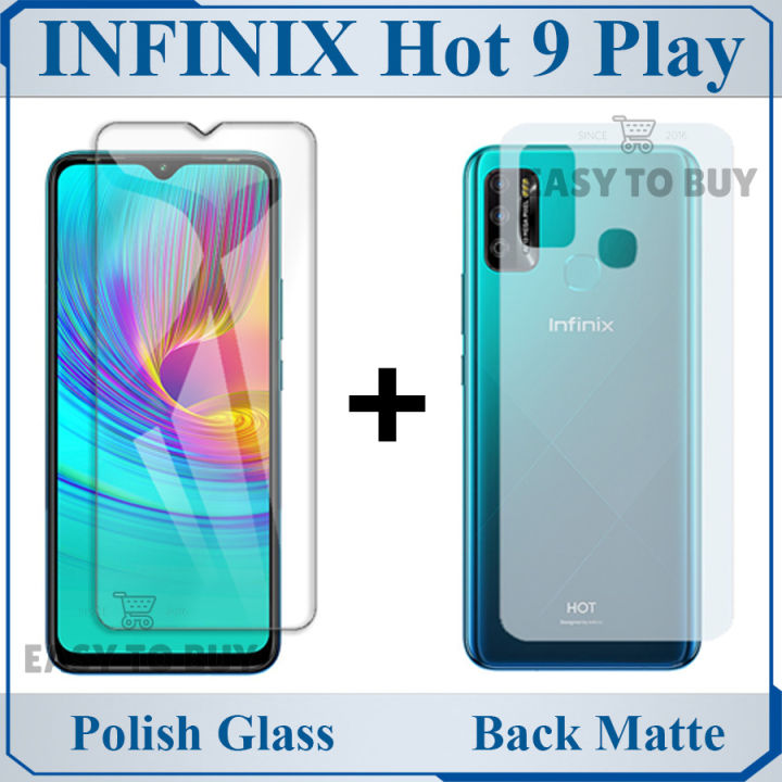 Infinix%20Hot%209%20Play%20Tempered%20Glass%20Polish%20Glass%20Screen%20Protector%20and%20Matte%20Soft%20Skin%20Film%20Back%20Protector%202-in-1%20Combo%20Deal%20-%20Image%204