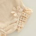 Toddler Baby Girls Summer Outfit Solid Color Cutout Pleated Tank Tops and Stretch Casual Ruffle Shorts Set. 
