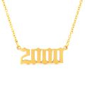 Gold Year Necklaces Number Date Of Birth Necklace Jewelry 2000 2001 2002 2003 2004 2005 Collier Femme bf. 