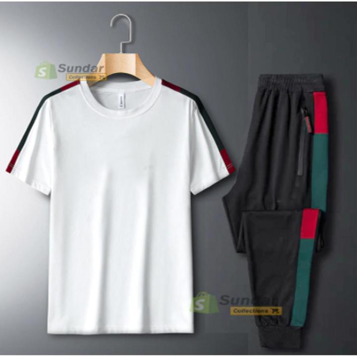 New Fashion Men's Clothing Summer Tracksuit for Men and Women Trouser and T-Shirt 2 piece