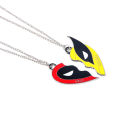 2pices/set Movie Deadpool Best Friends Necklace Wolverine Mask Half Love Heart Combination Pendant Choker For Friends Jewelry. 