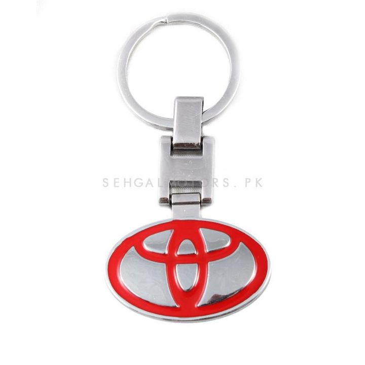 Toyota Car Keychian | Metal Key Chain / Key Ring - Red | Key Chain Ring For Keys | New Fashion Creative Novelty Gift Keychains