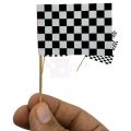 RACE CAR FLAGS CUPCAKE TOPPERS - PACK OF 10 CUPCAKE TOPPERS. 
