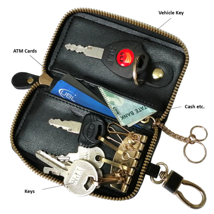 Motor%20Car%20Key%20Cover%20Pouch%20for%20Keys%20Holding%20with%20Hanging%20Hooks%20Leather%20Key%20Chains%20in%20Black%20Color%20Card%20Holder%20Keys%20Purse%20-%20Image%202