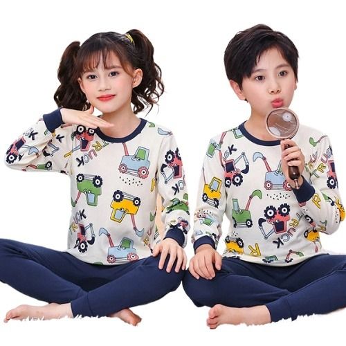 Multicolor Truck Printed Design Styles Kids Night Suits Full Sleeves Kids Night Suits Kids Sleep Wear Kids Night Dress Daraz.pk