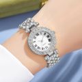 Fopul Mall 6PCS Set Quartz Watch Women Ring Necklace Earrings Rhinestone Fashion Wristwatch Female Casual Ladies Watches Bracelet Set. 
