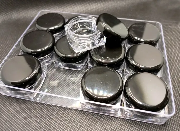 Calligraphy%20Ink%20Pots%20Empty%2012%20Pcs%20(10ml)%20Black%20with%20Free%20Acralic%20Box%20Empty%20Plastic%20Containers%20/%20Empty%20Ink%20Container%20/%20Ink%20Pot%20for%20Calligraphy%20/%20Calligraphy%20Black%20Ink%20Pot%20Jar%20-%20Image%202