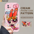 AMORVOR for Realme C11 2021 C20 C20A Back Cover With Holder Powerpuff Girls Texture Phone Case Wavy Edge Soft Silicone Cover. 