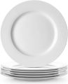 6pcs Set of 10/8/7 Inch Plain White Bone Kitchen Plates Ceramic Tableware Restaurant White Plates Dessert Plates Microwave Safe. 