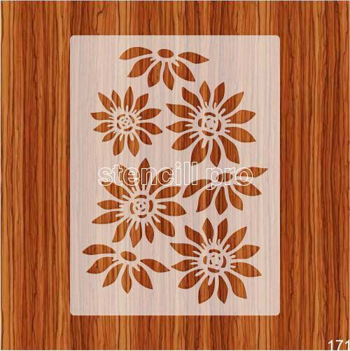 Sunflower Splash Stencil For Painting Round Wall, Floor, Fabric, All Surface Template
