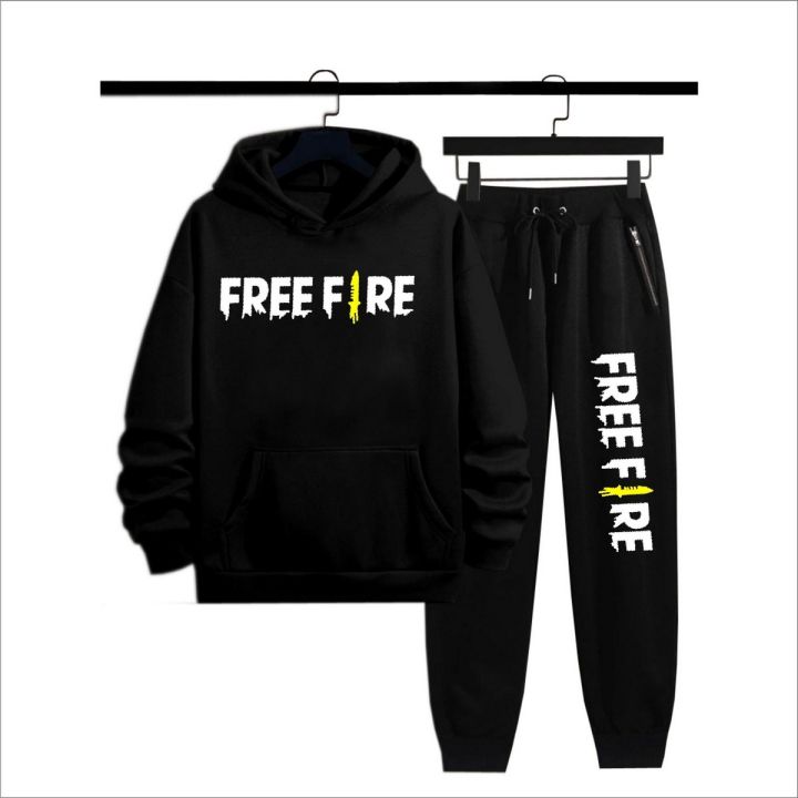 New Arrival Free Fire logo Hoodie And Trouser winter track for men