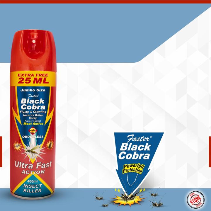 Faster Black  Cobra Odourless Insect Killer Spray - 400 ml