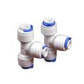 TEE 1/4" OD tubing (2pcs) for RO Plant Reverse Osmosis System quick fitting 3 Way TEE. 