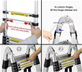 Heavy Duty 12.5FT / 14.5FT / 16.5FT / 18.5FT /  21.5FT / 26.5FT - A-Frame Telescopic Ladder Aluminium Portable Multi-Purpose Extension Ladder Telescoping Ladder, Extension Ladder for Household, INDOOR AND Outdoor Work. 